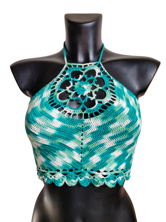 Turquoise Mandala Top